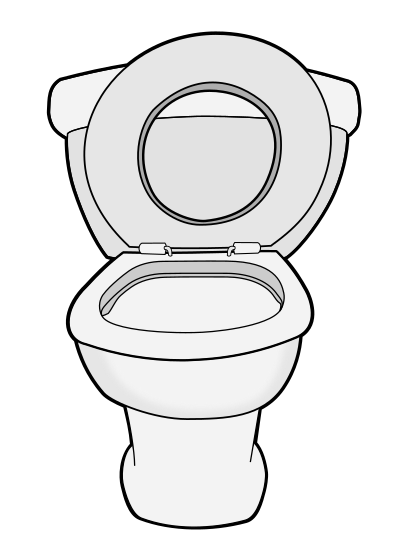 Clean toilet with seat up - REMIX clipart