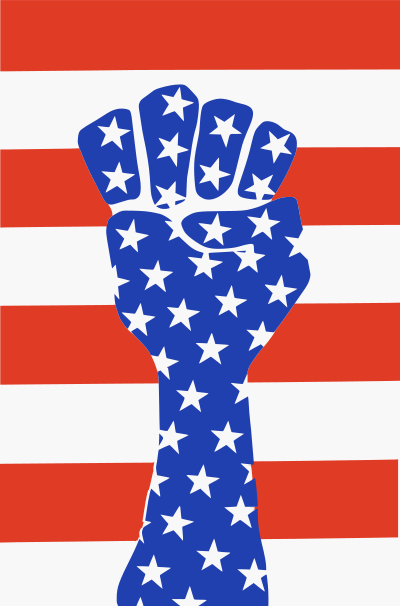 Clenched Fist of Stars and Stripes clipart