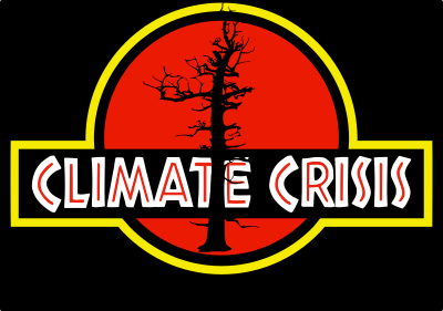 Climate Crisis Jurassic Park apocalypse sign clipart