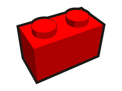 Clip is a Brick - 1x2 clipart