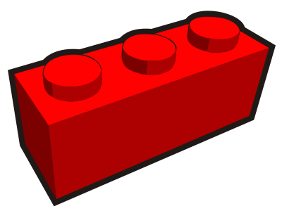 Clip is a Brick - 1x3 clipart