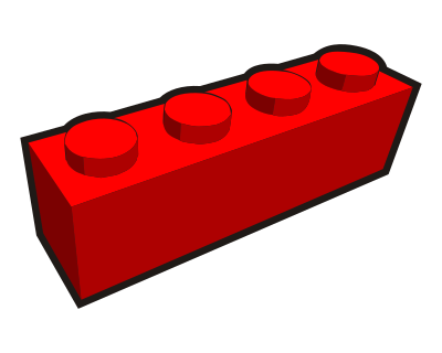 Clip is a Brick - 1x4 clipart