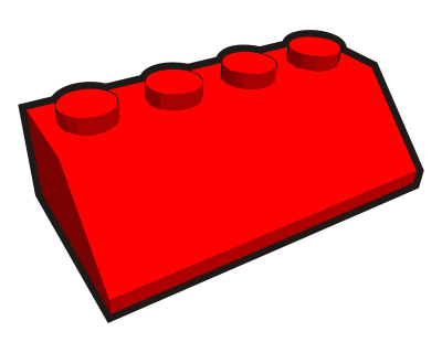 Clip is a Brick - 2x4 slope clipart