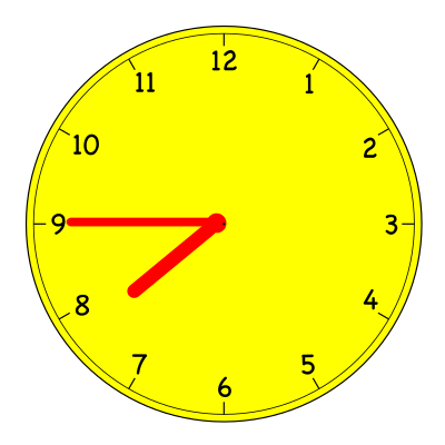 Clock 7:45 clipart