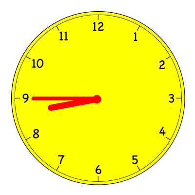 Clock 8:45 clipart