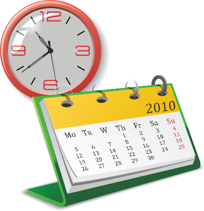Clock and callendar clipart
