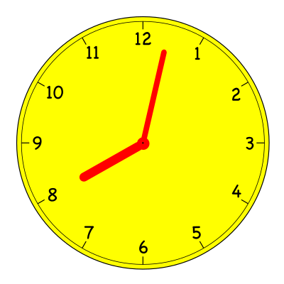 Clock just after 8 clipart