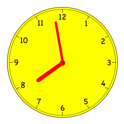 Clock just before 8 clipart