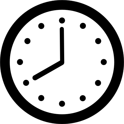 Clock - Rounded Hands and Dots clipart