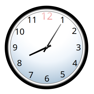 Clock with numbers clipart