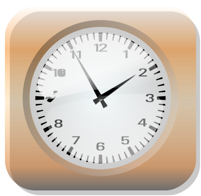 Clock with wood frame clipart