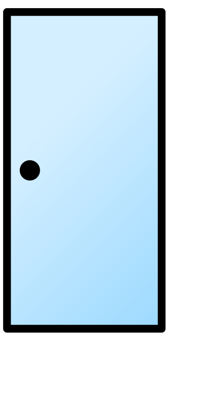Closed blue door clipart