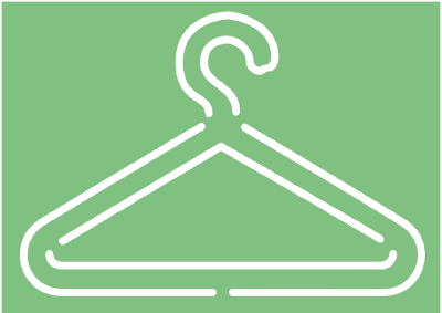 Clothes hanger - white stroke clipart