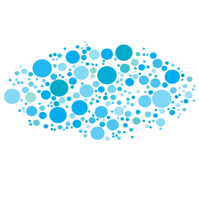 Cloud dots blue color clipart