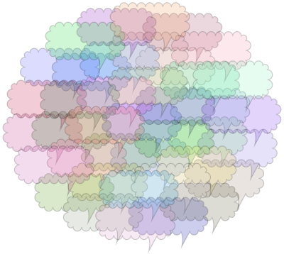 Cloud Of Speech Bubbles Prismatic clipart