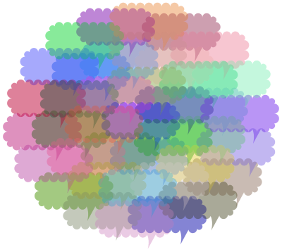 Cloud Of Speech Bubbles Prismatic Variation 2 clipart
