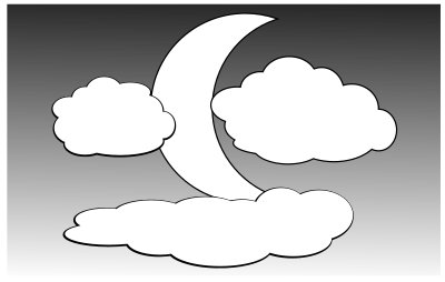 Clouds and the Moon 2 clipart