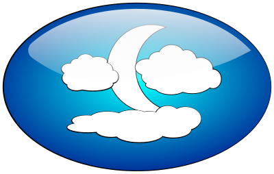Clouds and the Moon clipart