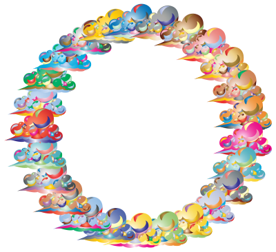 Clouds Frame Prismatic 2 clipart