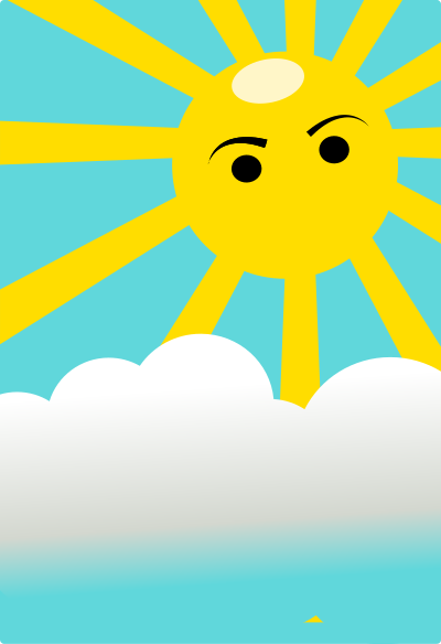 Clouds with hidden sun clipart