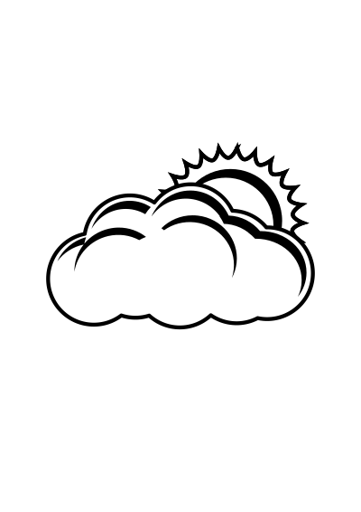 Cloudy in Back and White clipart