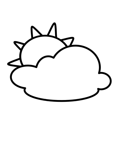 Cloudy - Outline clipart