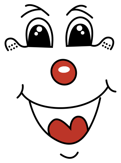 Clown Face Line Art clipart