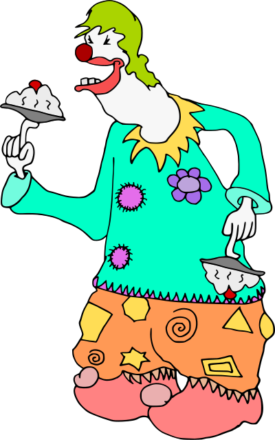 Clown with Pie - Colour Remix clipart