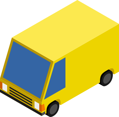 CM Isometric Yellow Van clipart