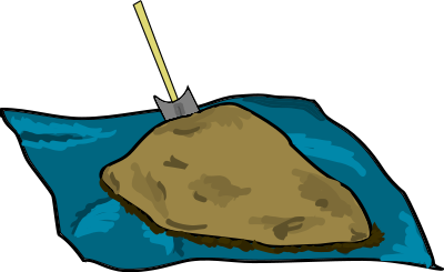 Cob mixing on tarp clipart