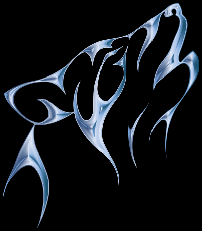 Cobalt Steel Tribal Wolf clipart