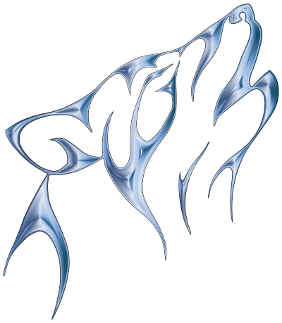 Cobalt Steel Tribal Wolf No Background clipart