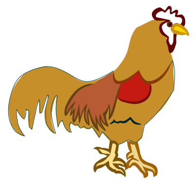 Cock - colured clipart
