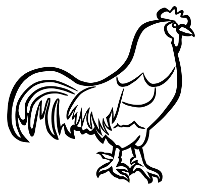Cock - lineart clipart