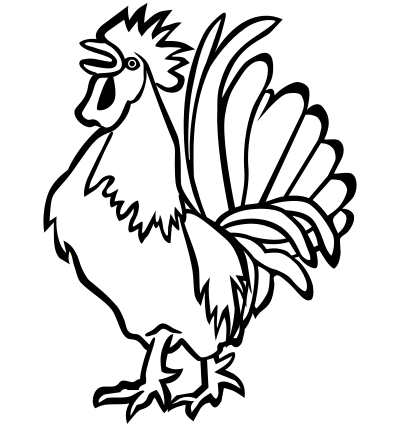 Cock2 - lineart clipart