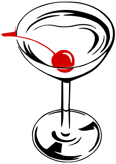 Cocktail Glass - Red Cherry Remix clipart