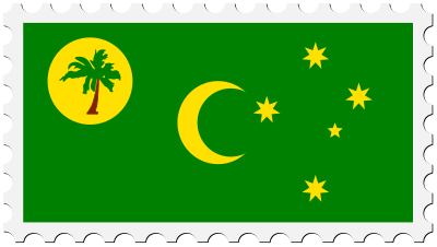 Cocos Island flag stamp clipart