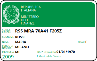 Codice fiscale - Tax code clipart