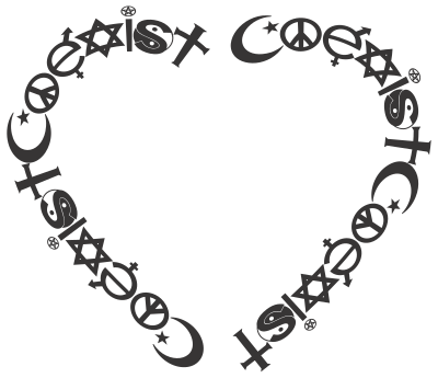 Coexist Heart clipart