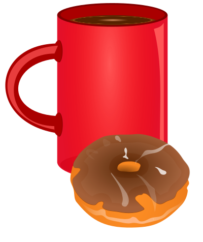 Coffee and Doughnut clipart