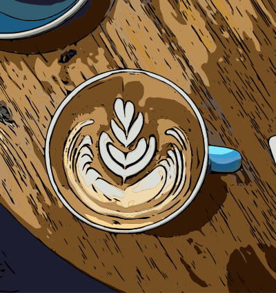 Coffee latte is an art clipart