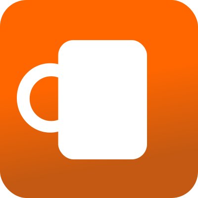 Coffee mug icon - Orange BAckground clipart