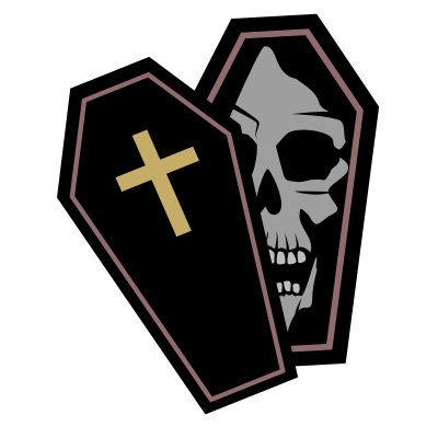 Coffin and a Skull - Colour Remix clipart