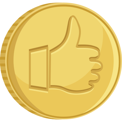 Coin thumbs up clipart
