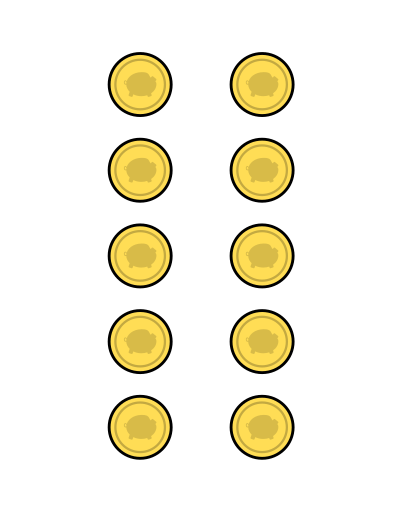 Coins for piggybank clipart