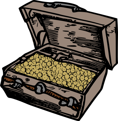 Coins in a Chest clipart