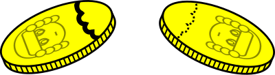 Coins with bitemarks clipart