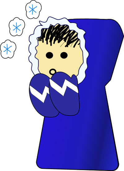 Cold kid clipart