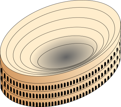 Coliseum in Rome viewed from the air clipart