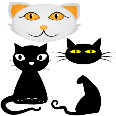 Collection of cat illustrations clipart